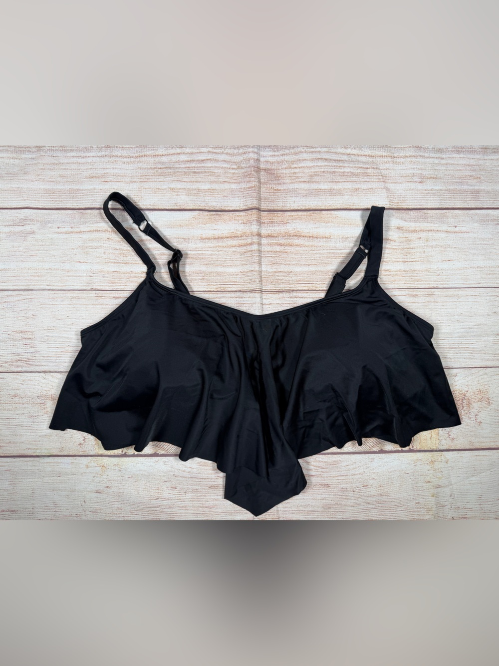 torrid Black Ruffle Flouncy Swim Bikini Top